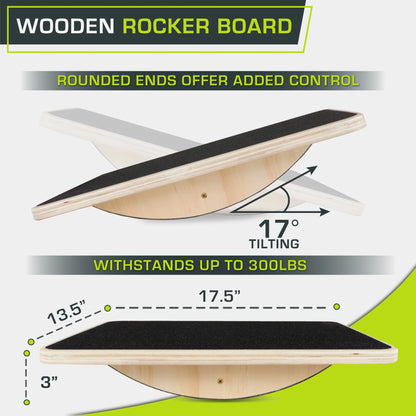 Wooden Rocker Balance Board Ideal for Standing Desk