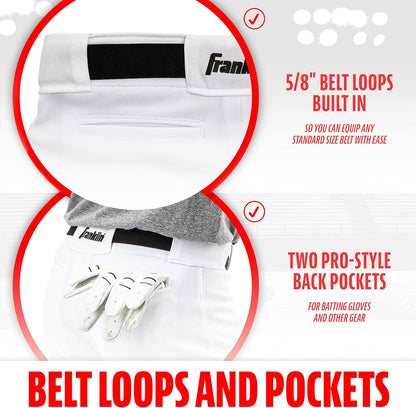 Youth Baseball + Softball Pants - Knee High + Relaxed Fit Kids Baseball Pants - White, Black + Grey Pants