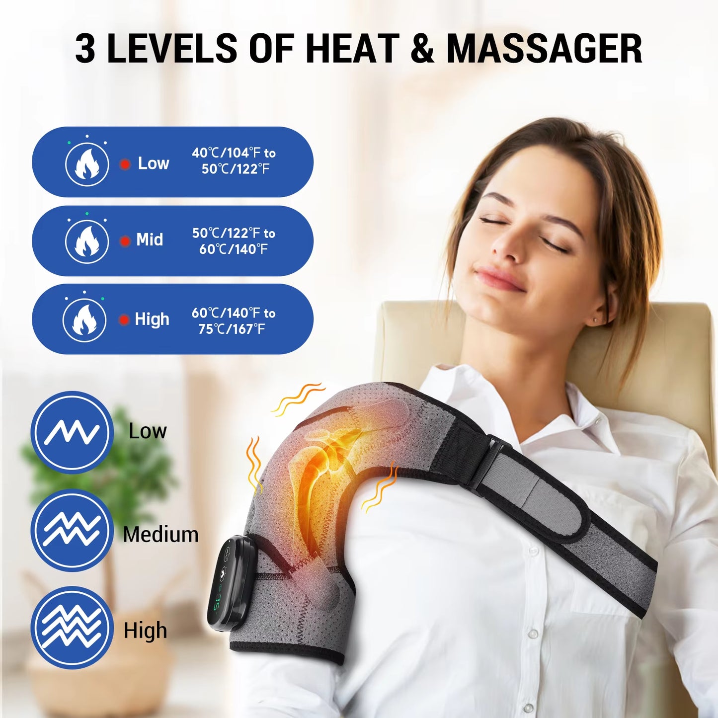 Elevate ThermaRelief 3-in-1 Heated Shoulder Massager