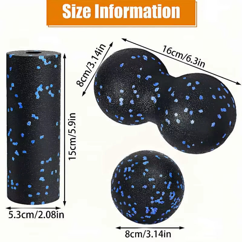 EPP High - Density Multi - Functional Foam Roller & Massage Balls Set for Yoga, Fitness, Post - Workout Muscle Fascia Relief