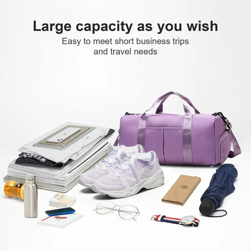 US Sports Gym Travel Duffel Bag Wet Pocket Shoes Compartment Swim Yoga Training