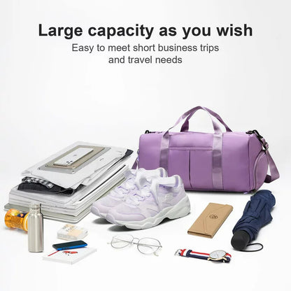 US Sports Gym Travel Duffel Bag Wet Pocket Shoes Compartment Swim Yoga Training